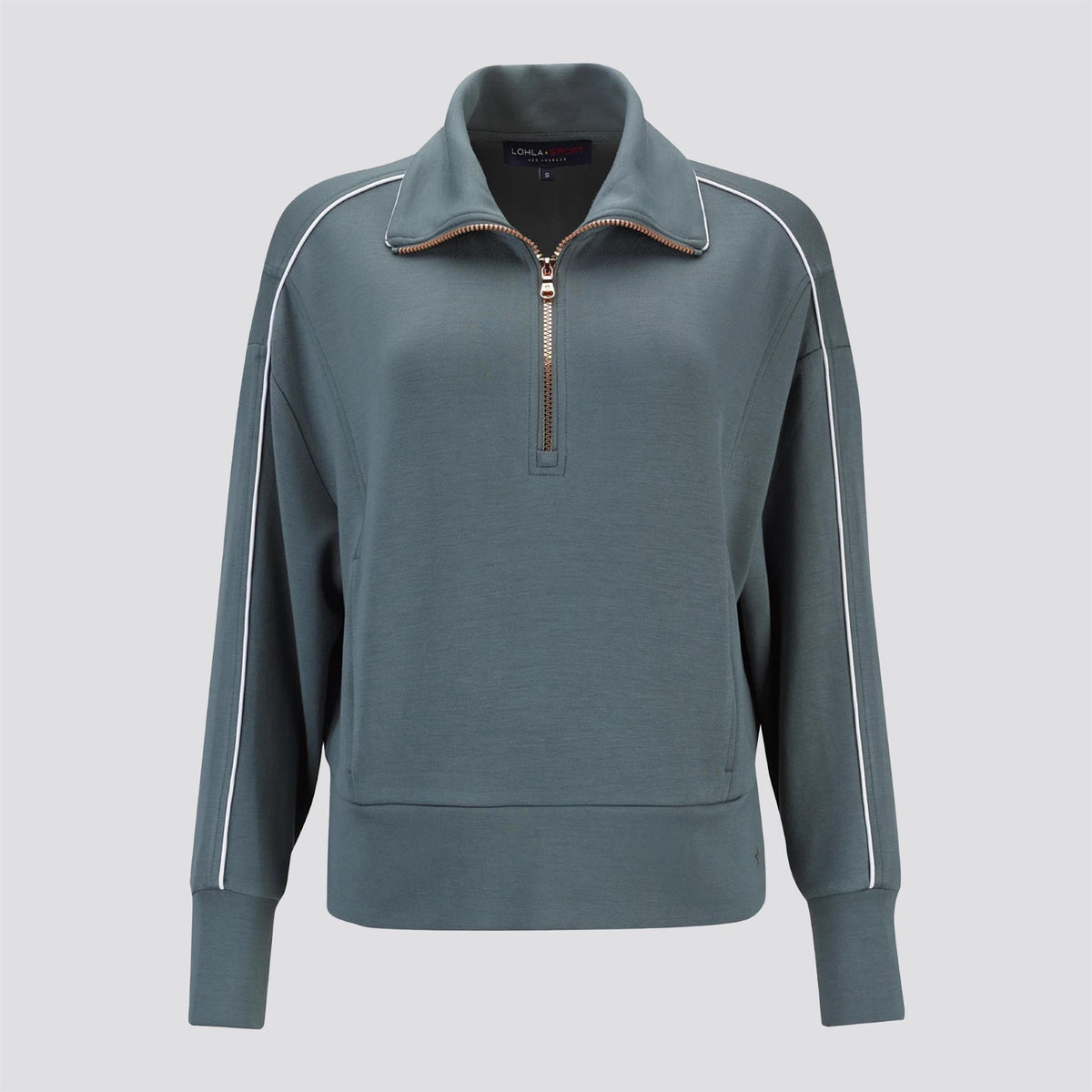 Womens Vacay Quarter Zip Mid Layer Grey