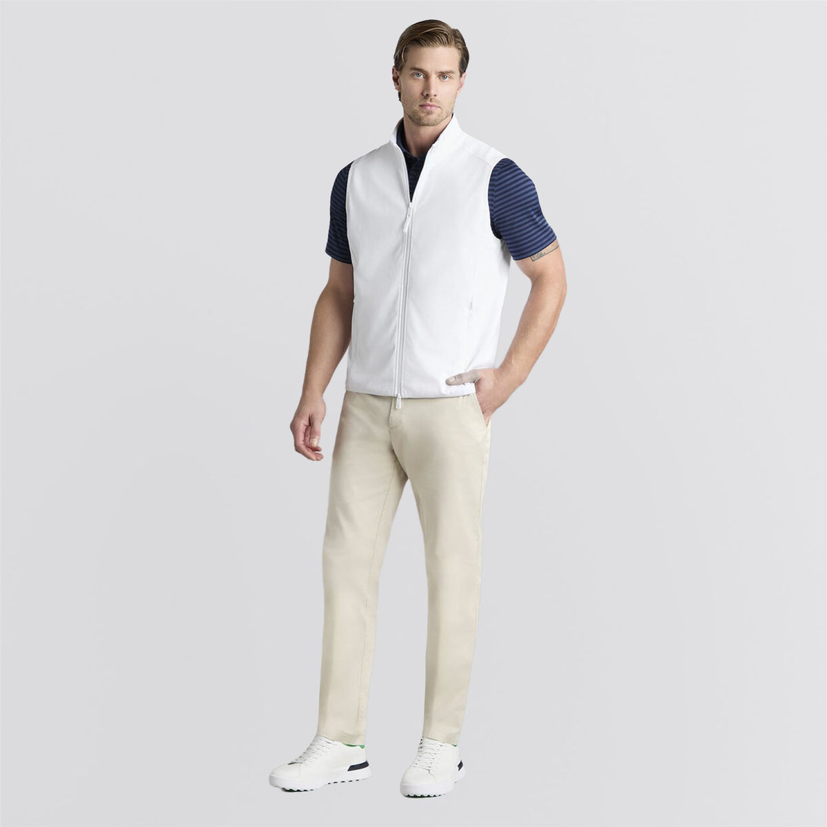 Tech French Terry Fill Zip Vest Snow