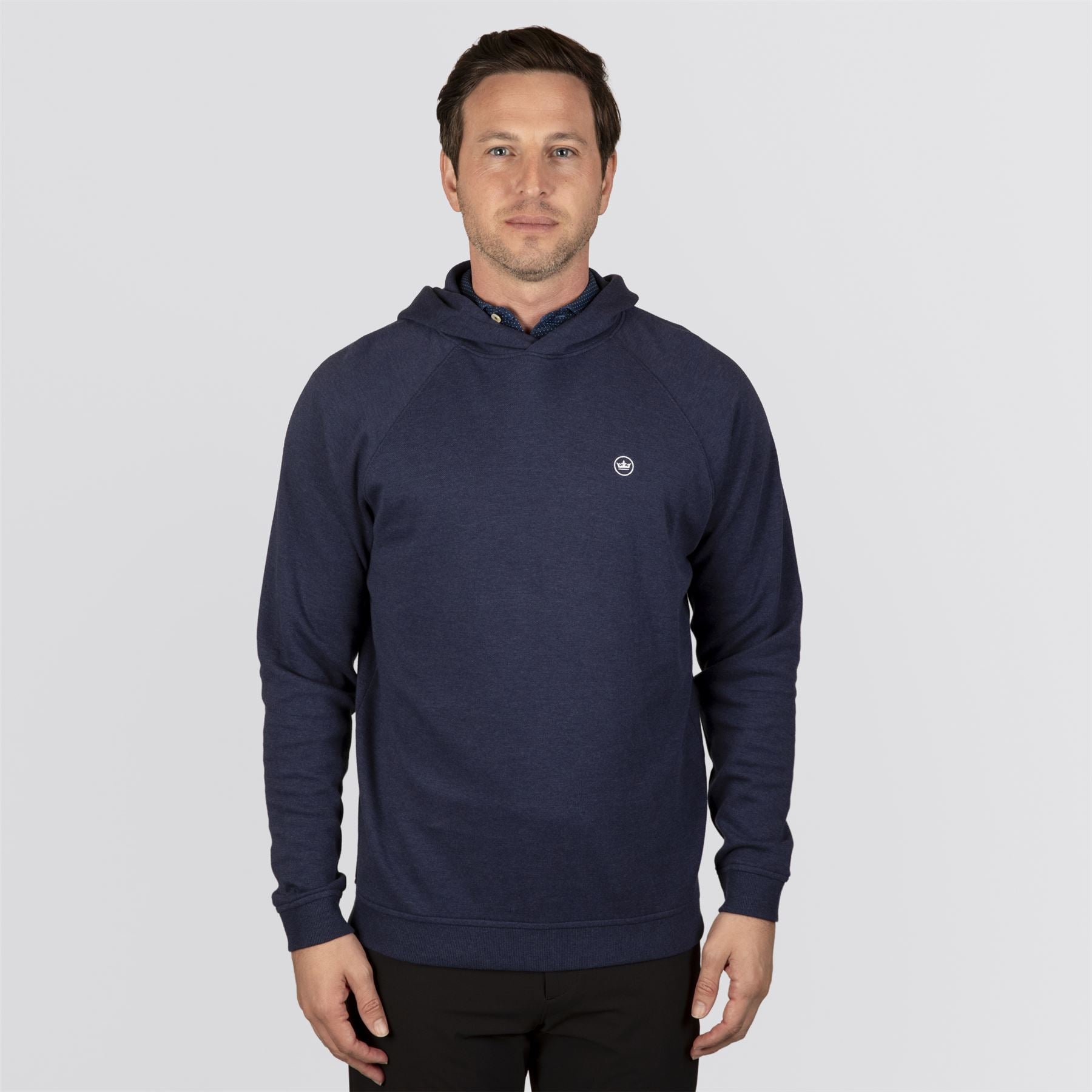 Crown Comfort Knit Hoodie Navy