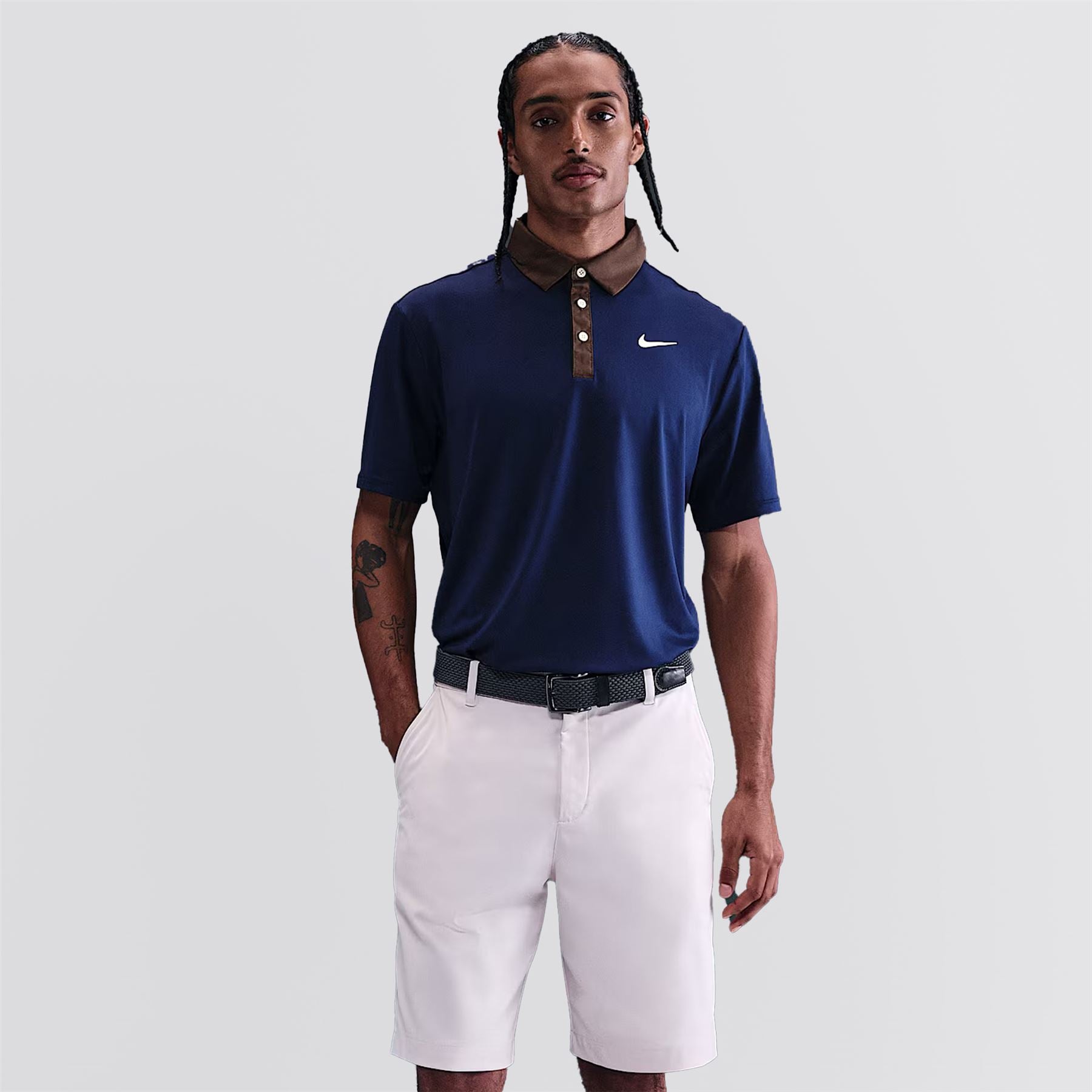 Dri-FIT Tour Contrast Polo Blue Void/Baroque Brown/Pale Ivory