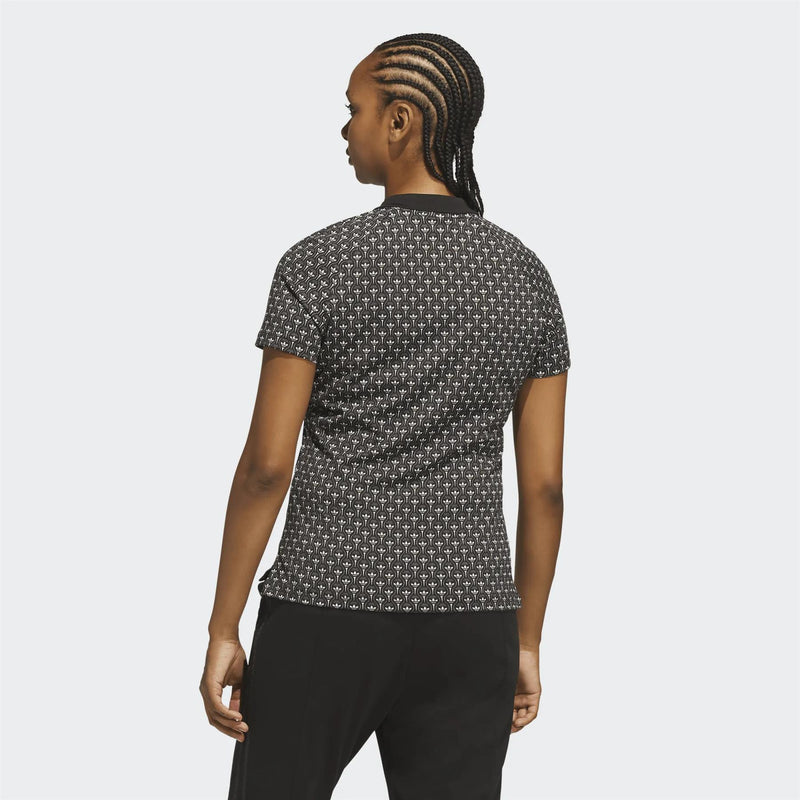 Womens Originals All Over Trefoil Polo Black/Chalk White