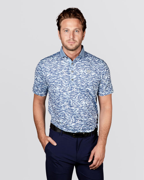 Stalking Wolf Camo Polo Wolf Blue