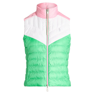 Womens Water-Resistant Reversible Vest Ceramic White/Course Green/Course Pink - SS24