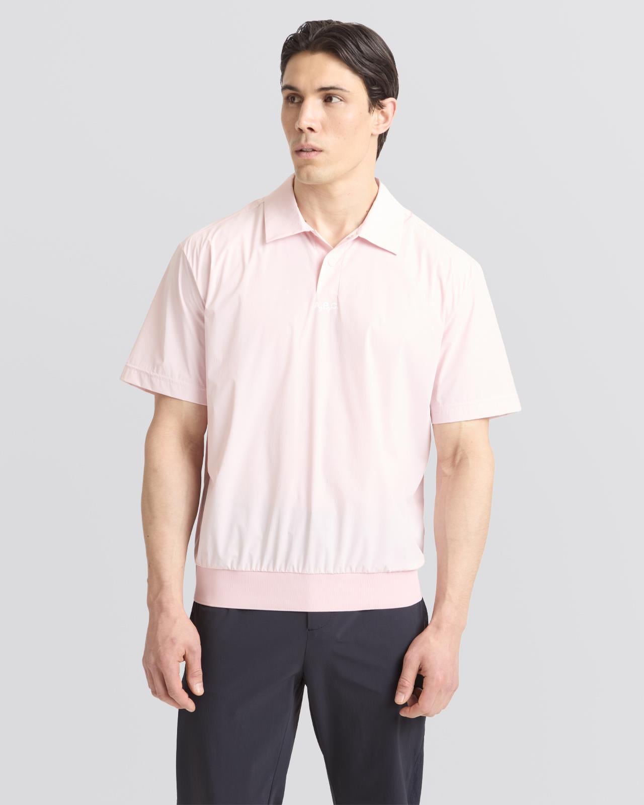 Adrien Woven Polo Shirt Fab Pale Pink