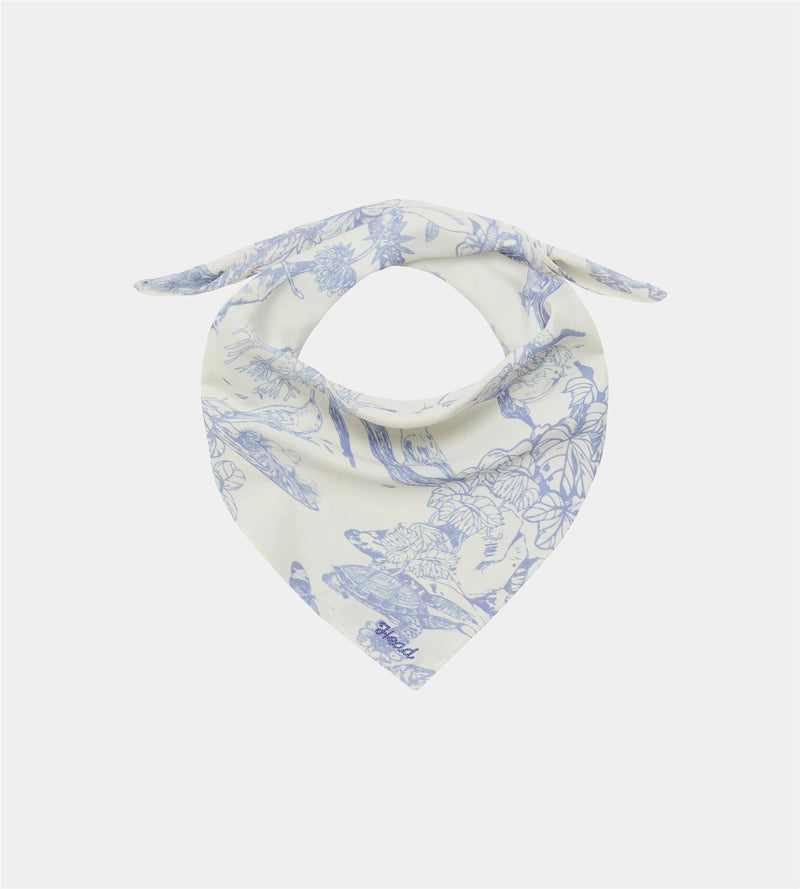 Womens Printed Bandana Cream/Blue/Forest