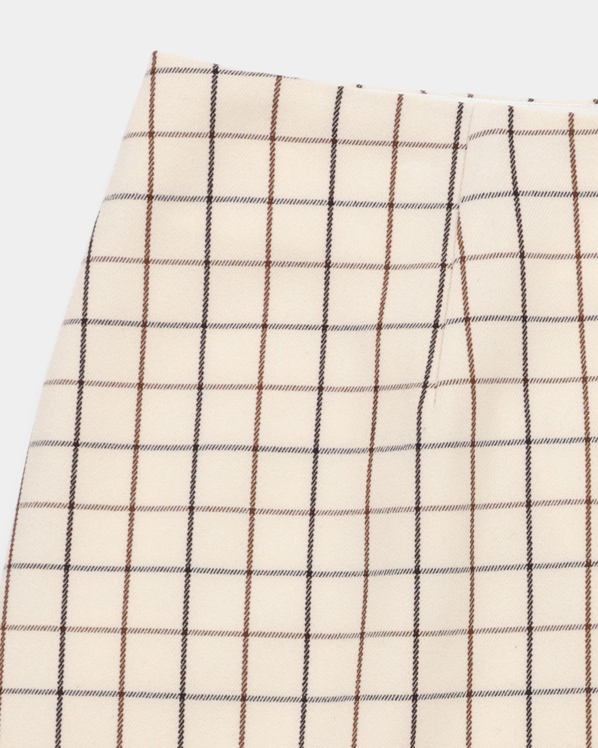 Womens Retro Check A Line Skirt Cream Check
