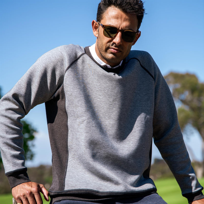 Hynds Raglan Crewneck Sweater Light Gray Heather/Charcoal
