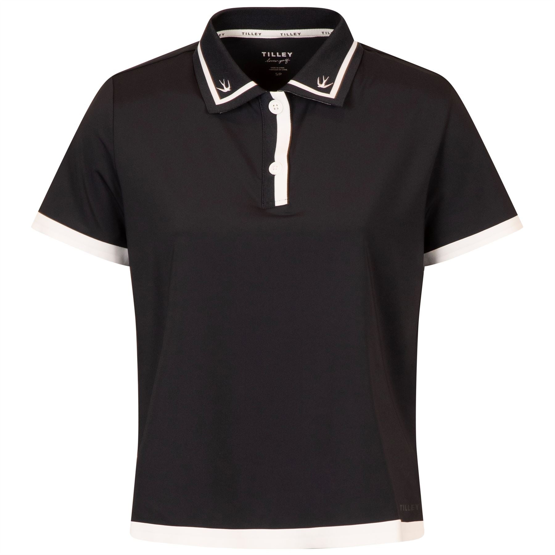 Womens Boxy Polo Navy/White