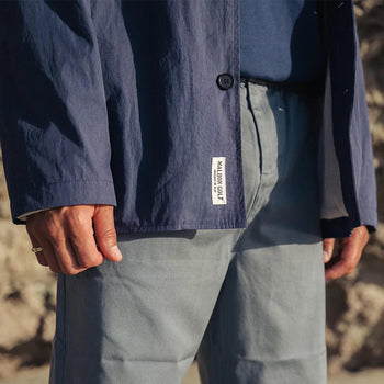 Malbon Golf Nylon Band Collar Jacket Indigo | TRENDYGOLFUSA.COM