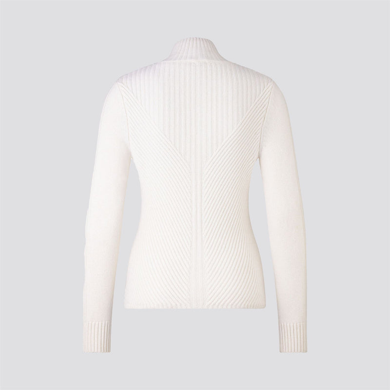 Womens Shannon Cashmere Quarter Zip Sweater White