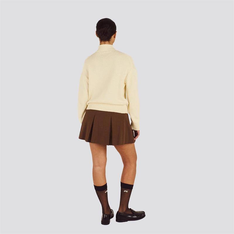 Womens Maisy Intarsia Sweater Beige