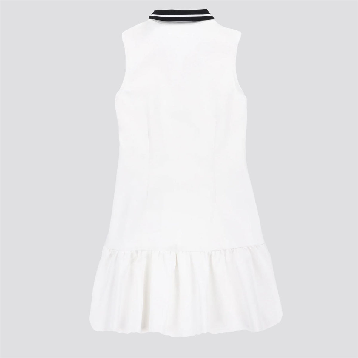 Womens Airloft Ruffle Hem Dress White/Black