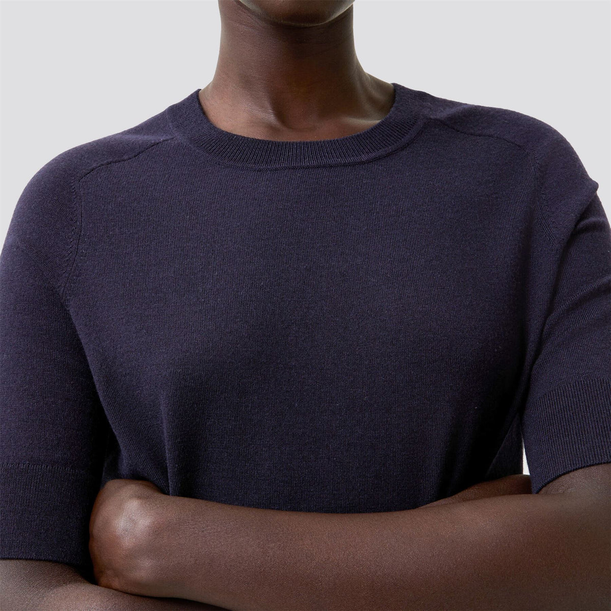 Womens Izzy Short Sleeve Sweater Navy