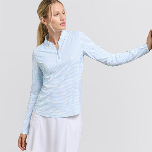 Womens Shadebreak Bunker Stripes Lightweight Sunshirt Blue Brisk