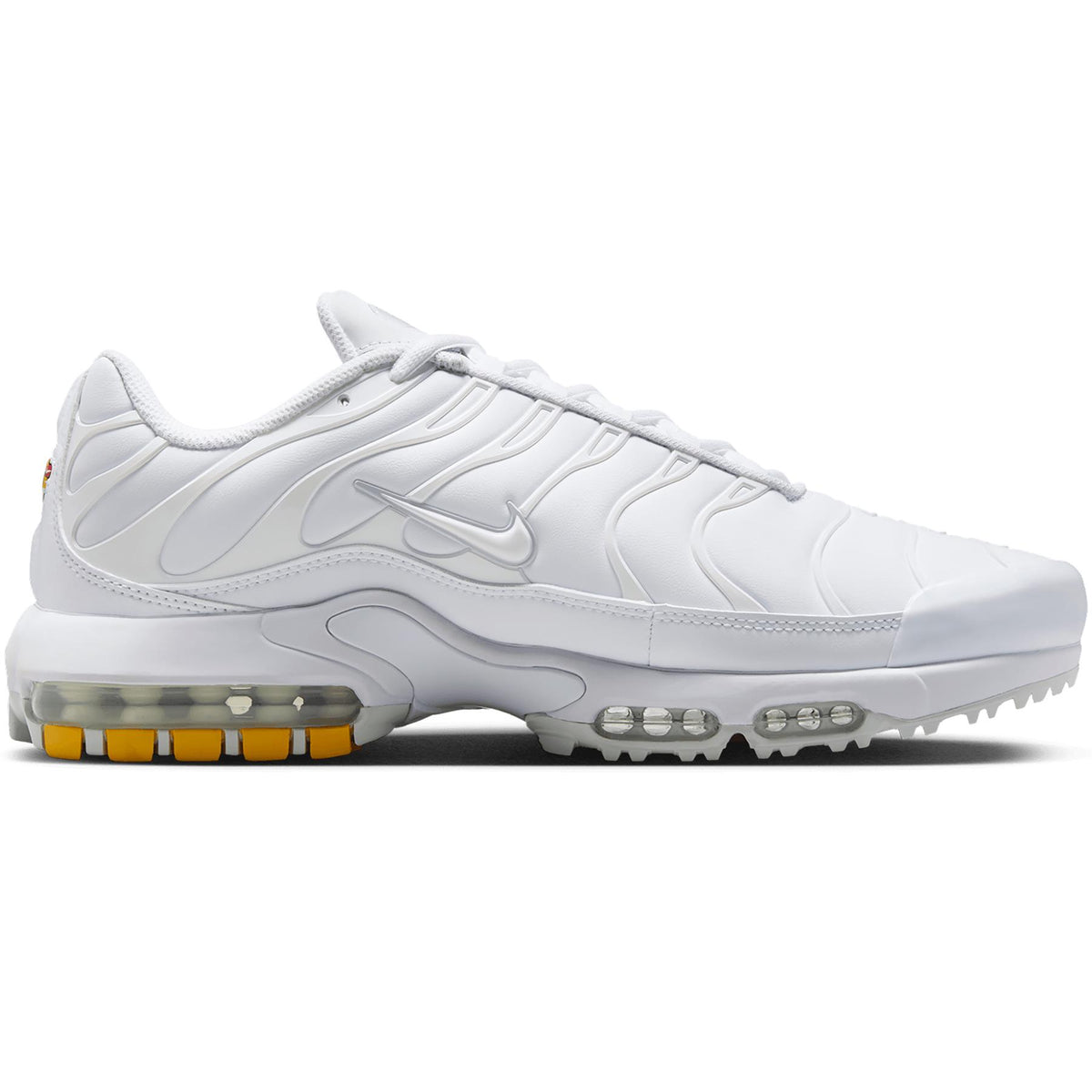 Air Max Plus Golf Shoes White/Pure Platinum/Gold/Salsa Red
