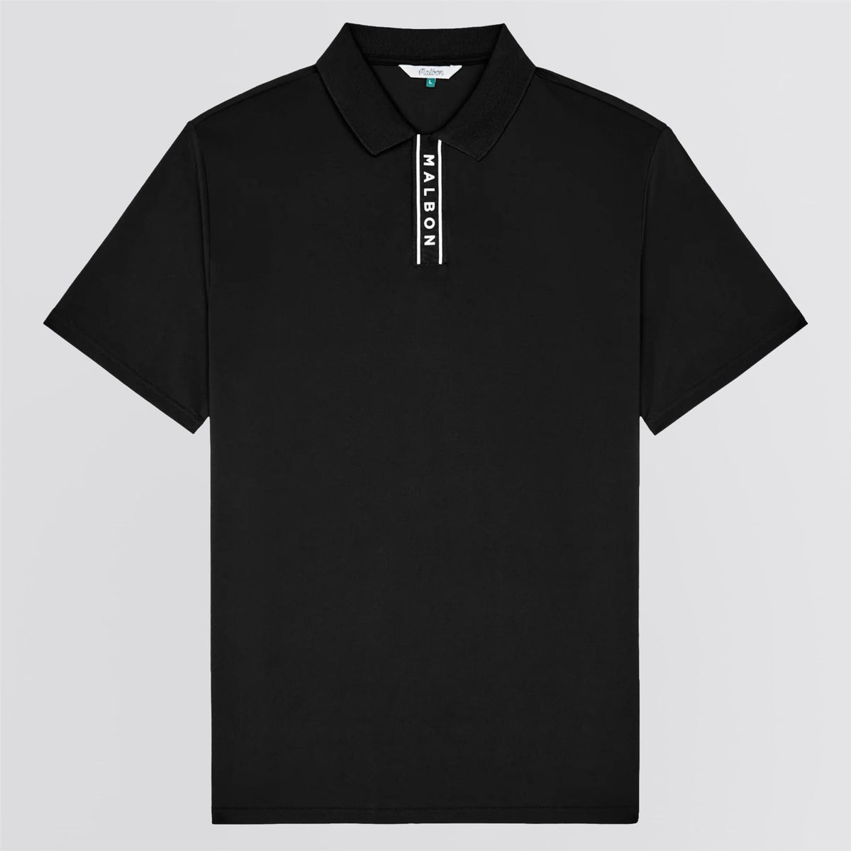 Evergreen Block Placket Polo Black