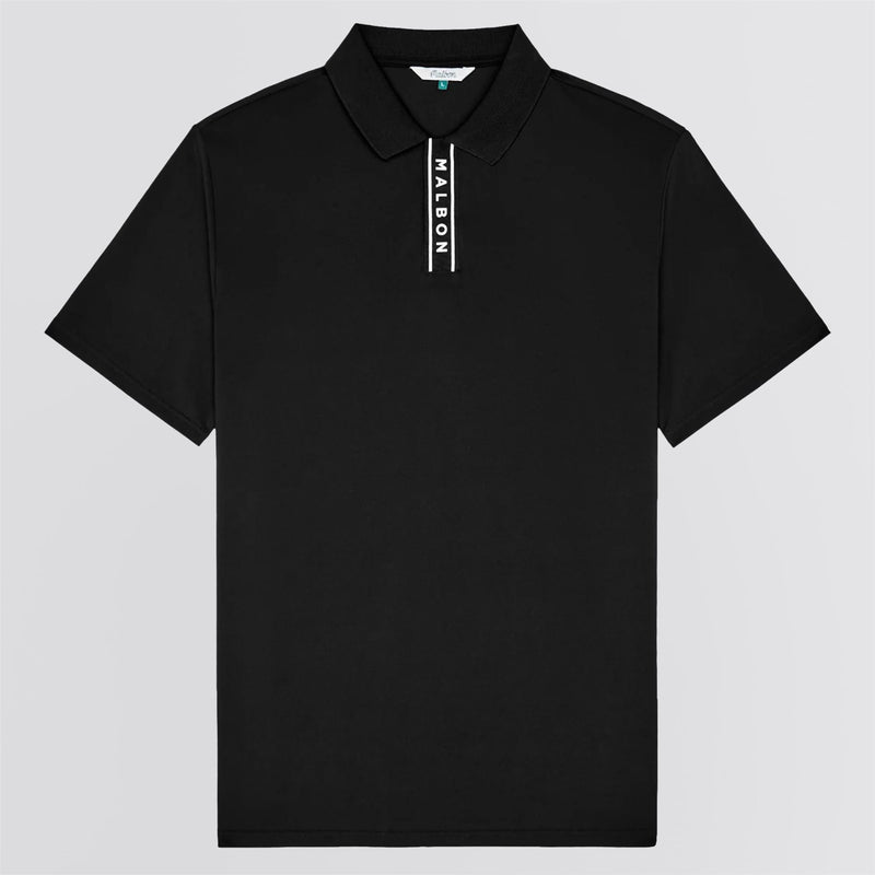 Evergreen Block Placket Polo Black