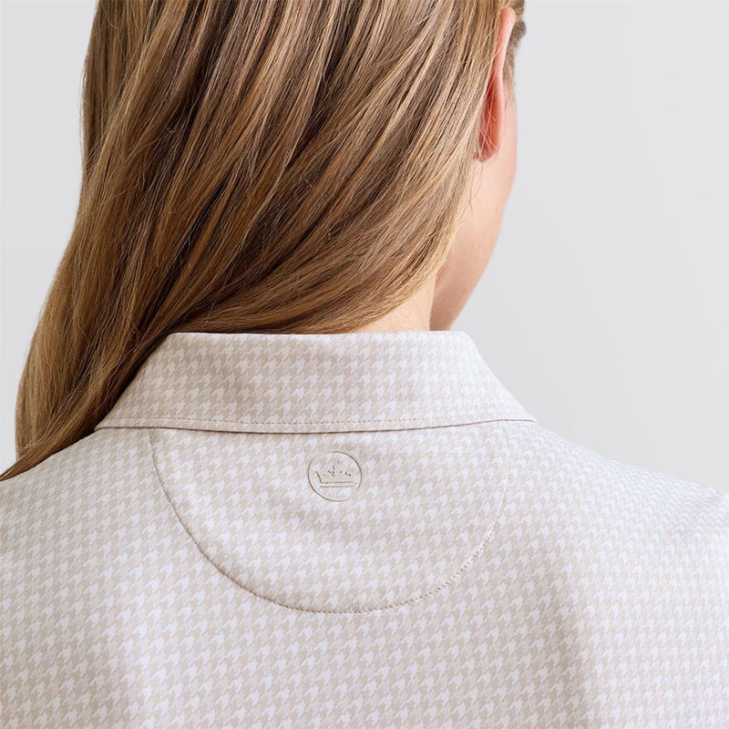 Womens Houndstooth Print Polo Light Elm