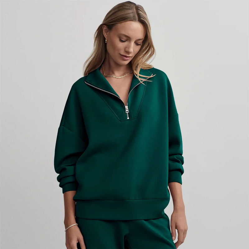 Womens Hawley Half Zip Sweat Forest