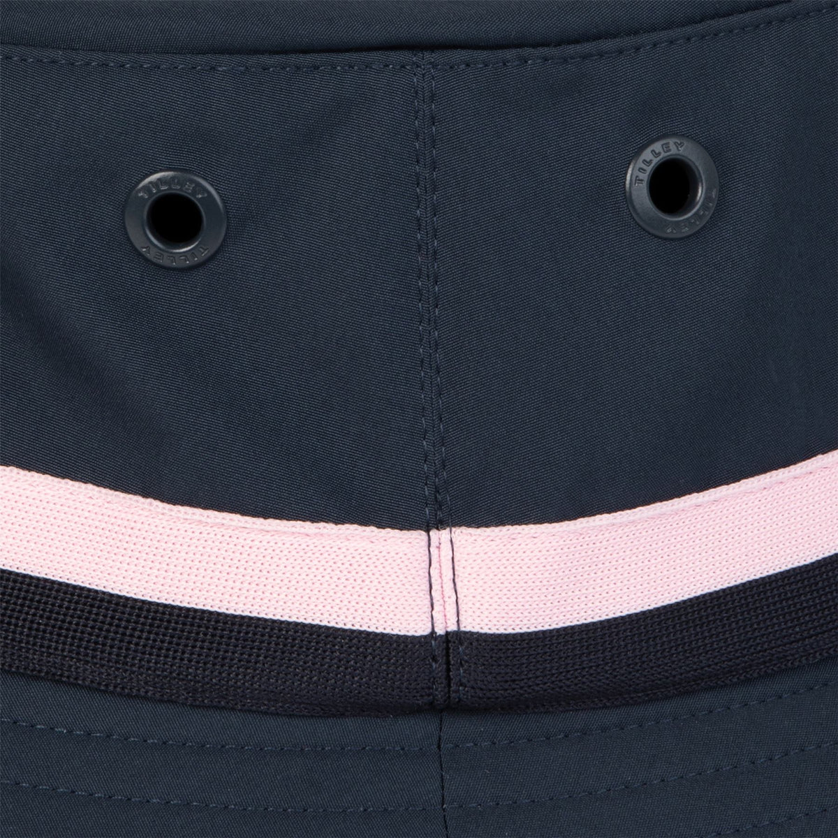 Ribbon Bucket Hat Dark Navy/Pink Stripe