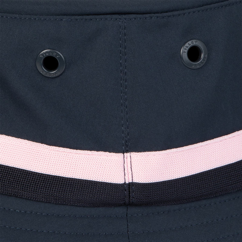 Ribbon Bucket Hat Dark Navy/Pink Stripe