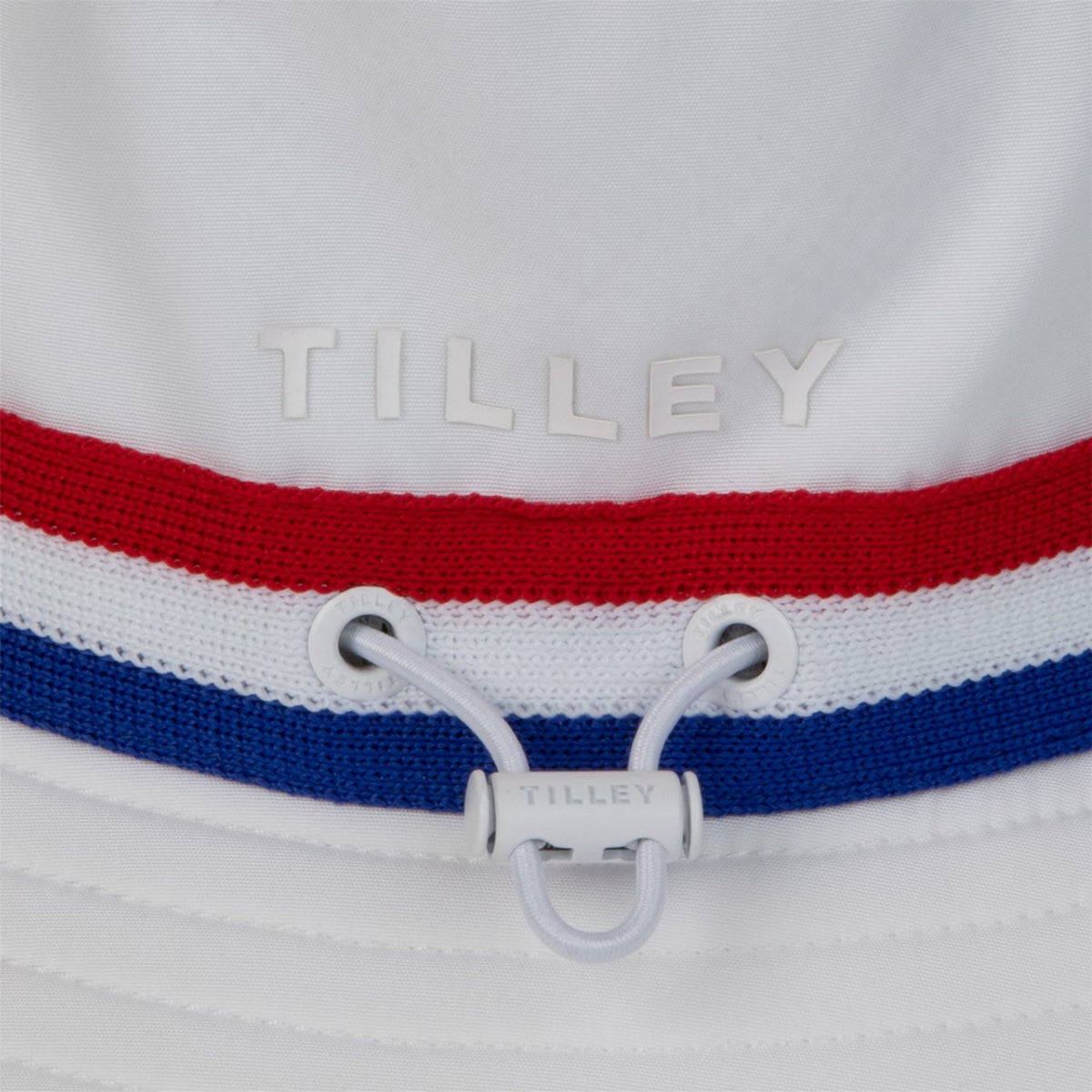 Ribbon Bucket Hat White/Red Blue Stripe