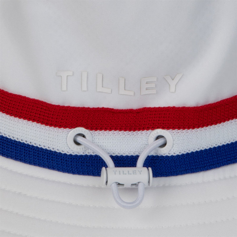 Ribbon Bucket Hat White/Red Blue Stripe