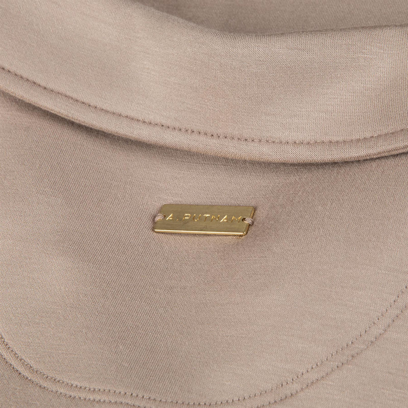Womens Polo V-Neck Top Cobblestone
