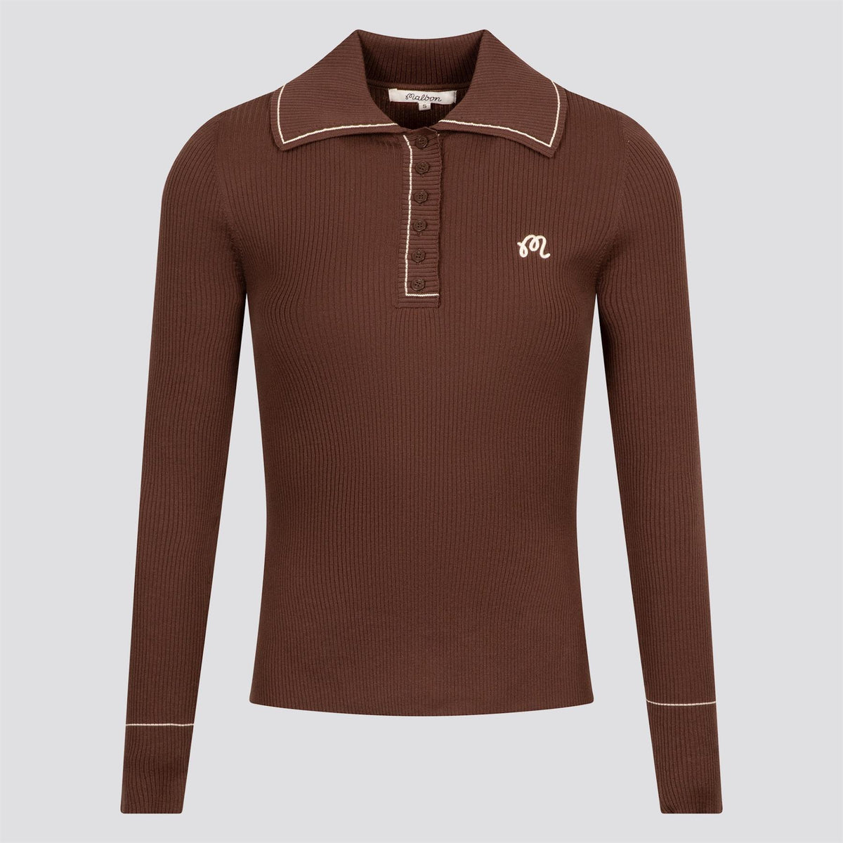 Womens Agatha Knit Polo Mahogany