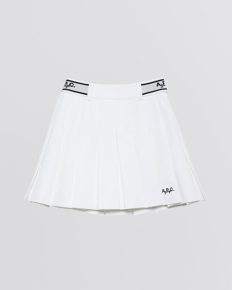 Aude Pleated Skirt White