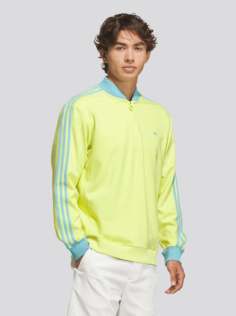 Originals 3-Stripe Quarter Zip Pure Lemon