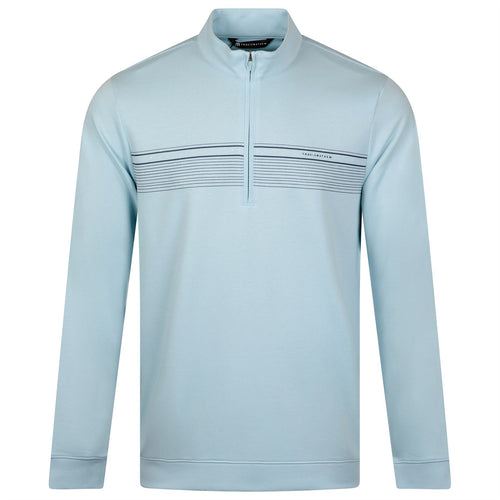 Upgraded Chest Stripe Rib Quarter Zip Cory Blue - SS25