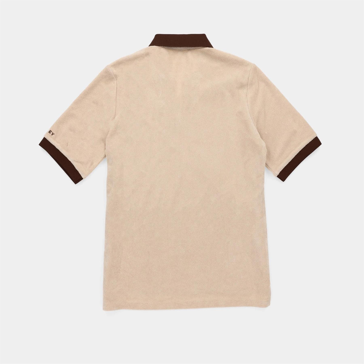 Womens Terry Contrast Polo Tan/Coffee