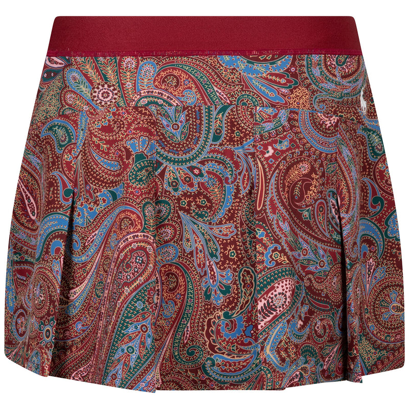 Womens Paisley Pleated Four-Way-Stretch Skort Ancient Madder Paisley