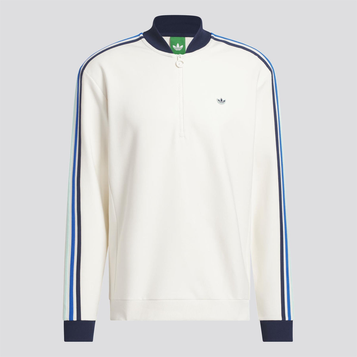 Originals 3-Stripe Quarter Zip Chalk White/Night Indigo