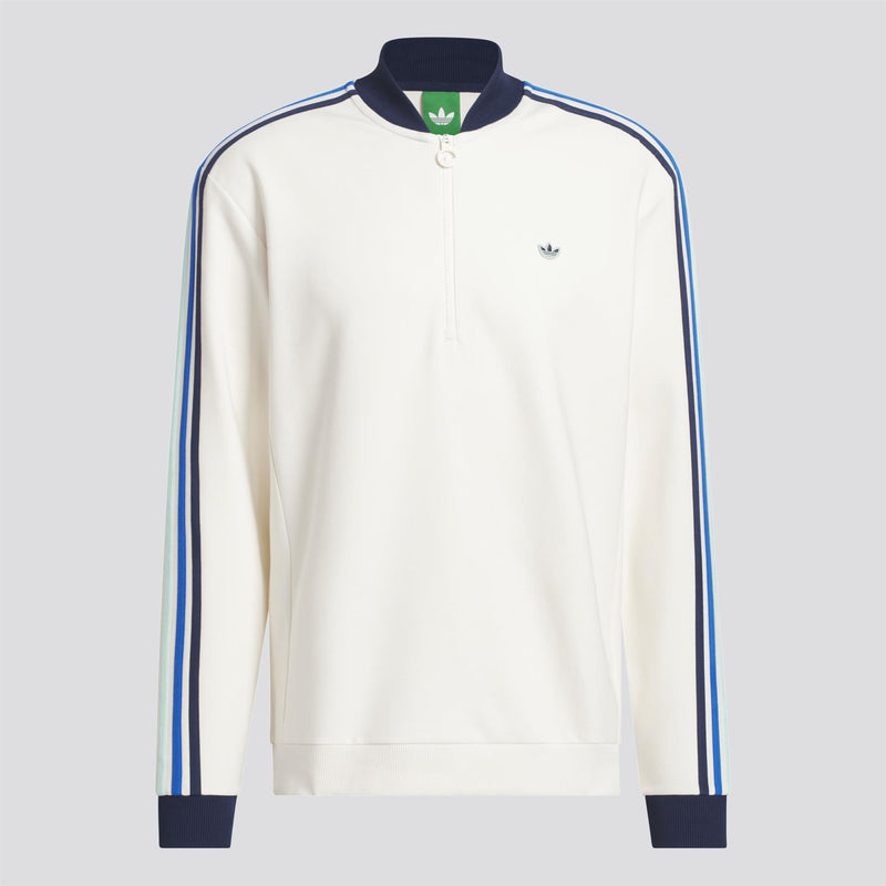 Originals 3-Stripe Quarter Zip Chalk White/Night Indigo