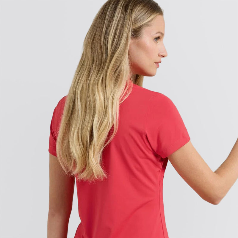 Womens Keswick Zip Neck Polo Calabrian Red