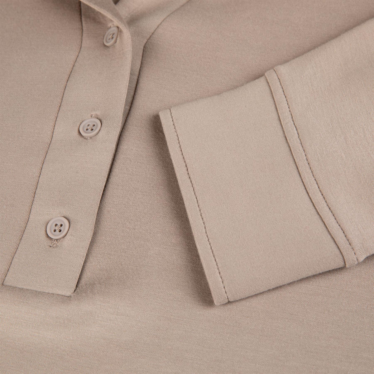Womens Polo V-Neck Top Cobblestone