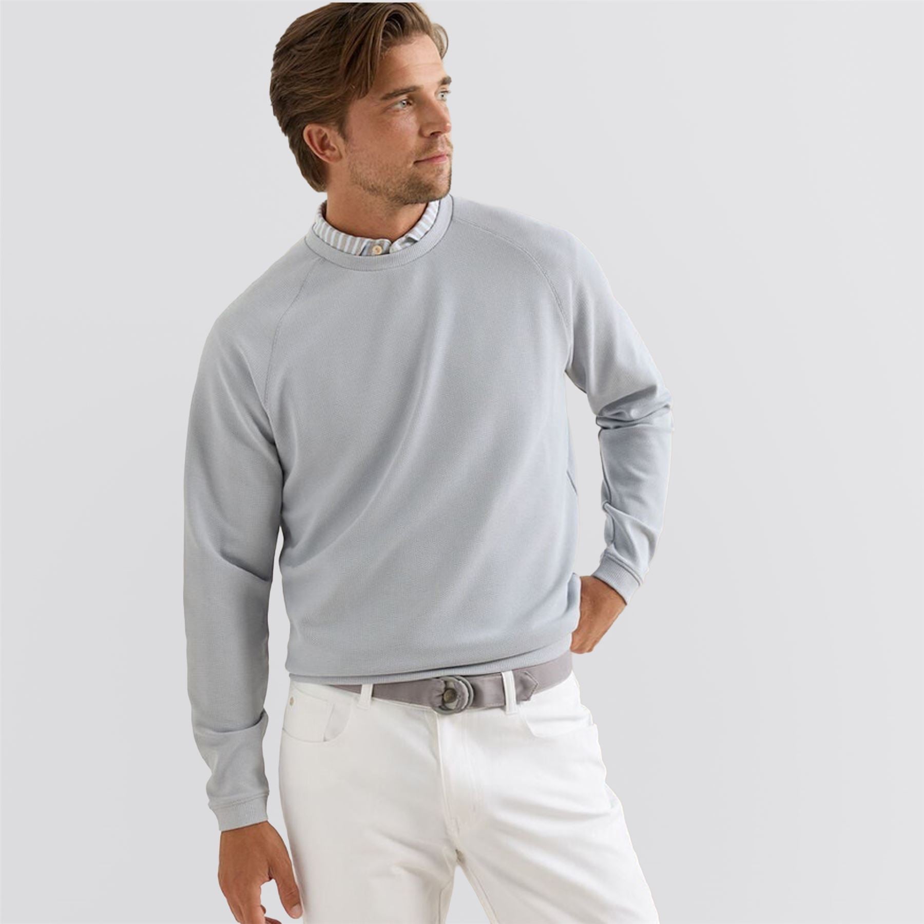 Cradle Pique Performance Crewneck British Grey