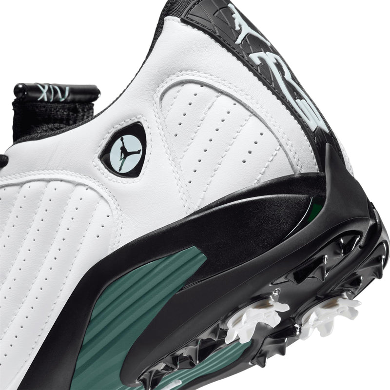 Air Jordan 14 Golf Shoes White/Oxidized Green/Black/Glacier Blue