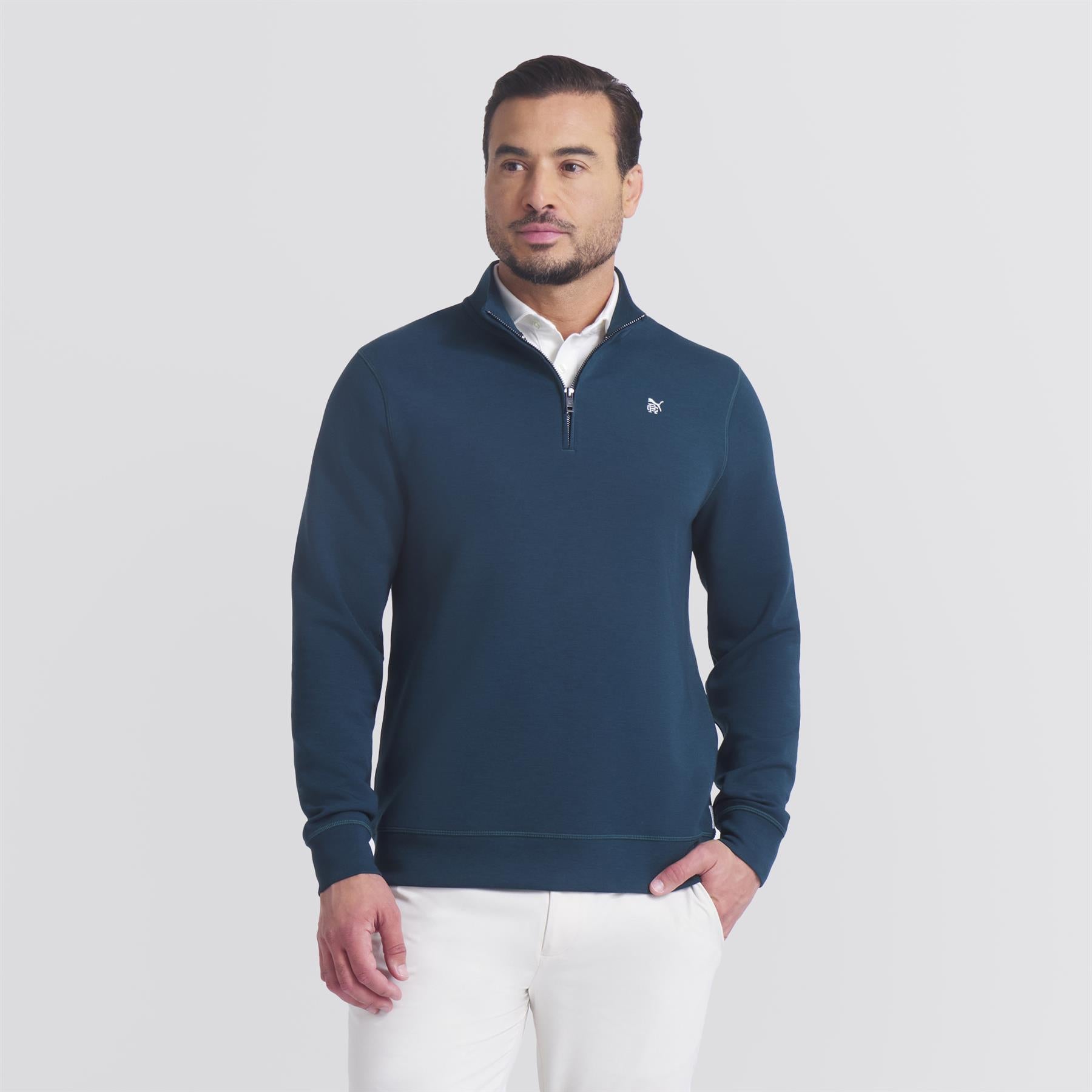 x RC Cloudspun Fleece Quarter Zip Green Terrain