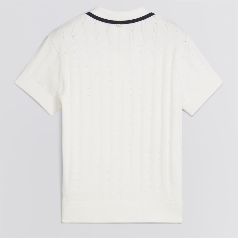 x AP Womens Pointelle Polo Warm White