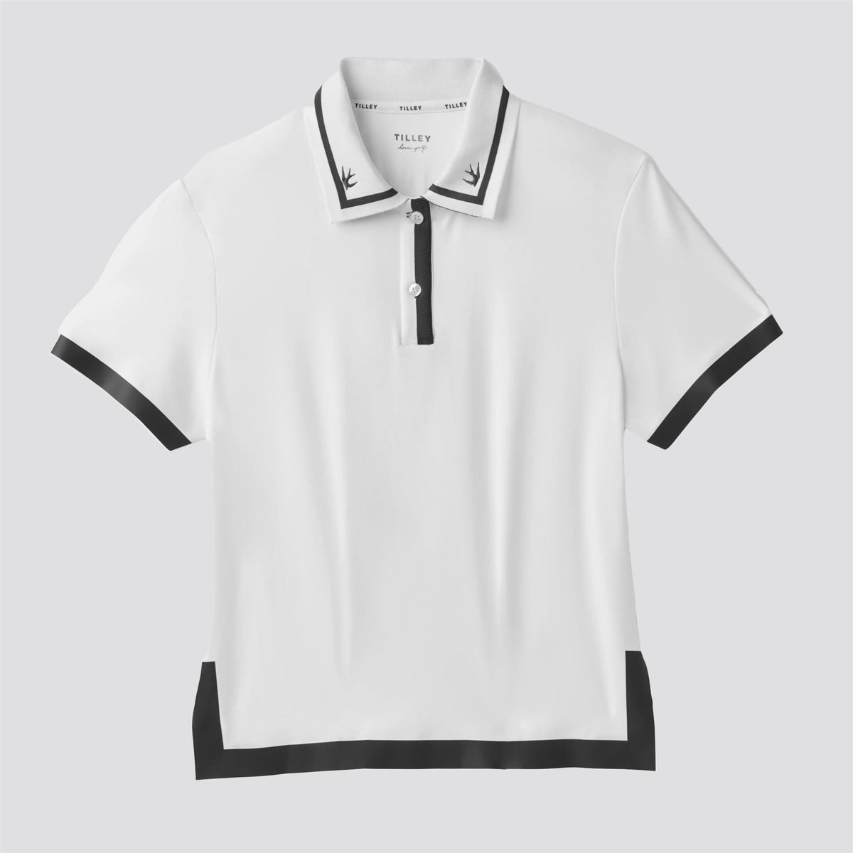 Womens Boxy Polo White/Black