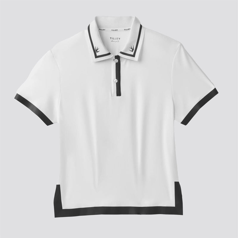 Womens Boxy Polo White/Black