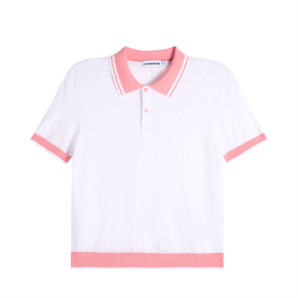 Womens Polly Pointelle Polo White