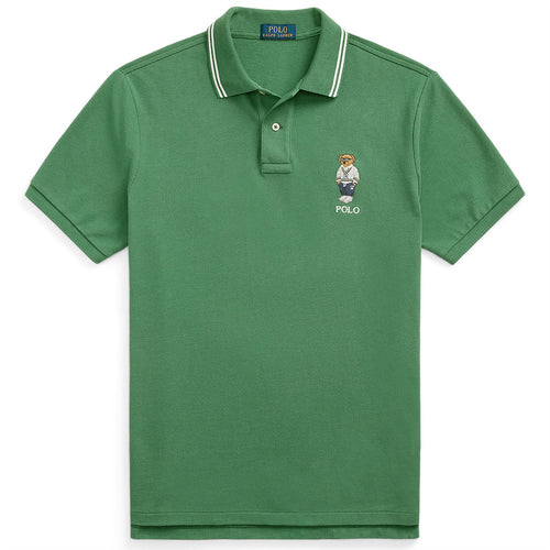 Polo Golf Custom Slim Fit Bear Mesh Polo Antique Green Heritage Icons - SS25