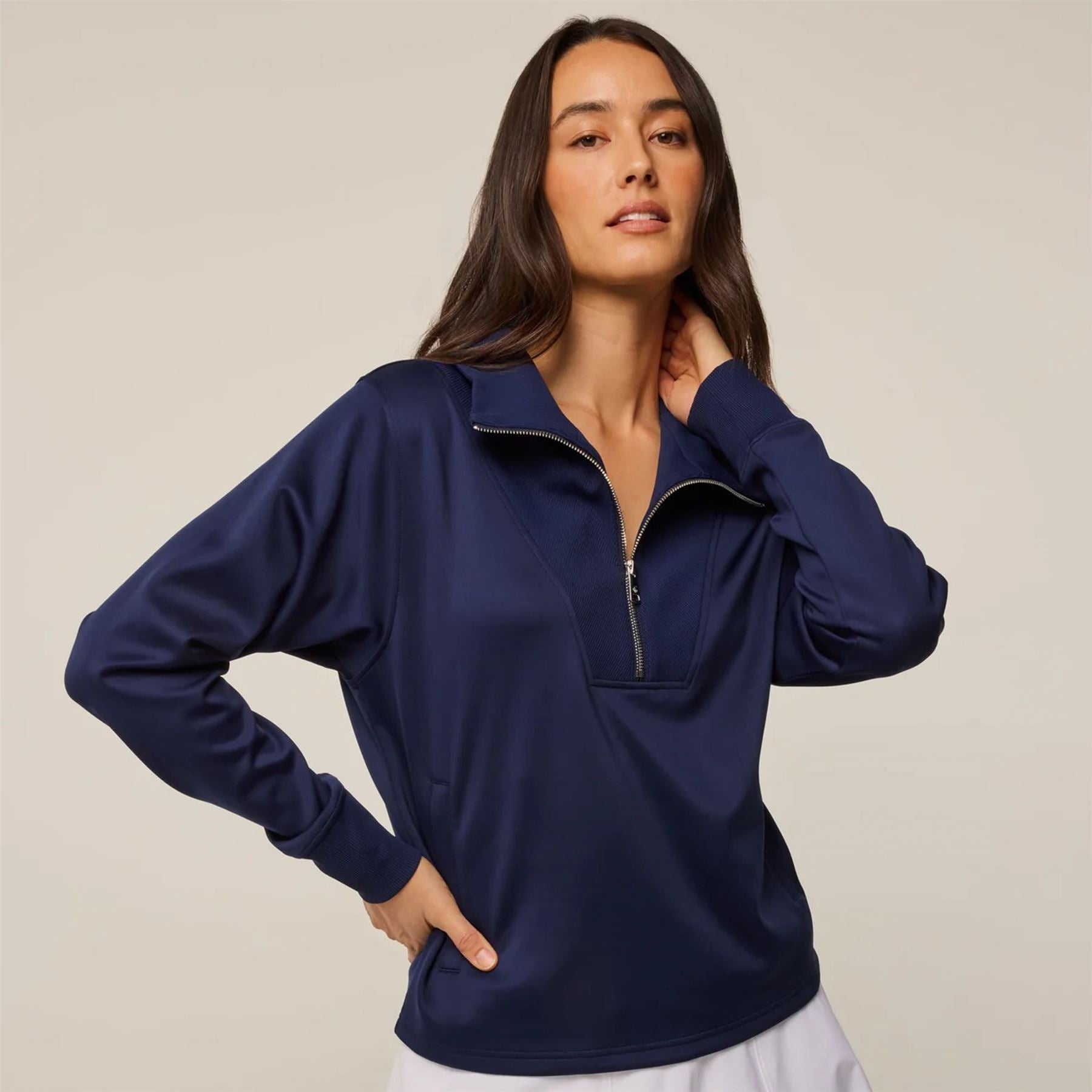 Womens Wren Quarter Zip Jacket Maltese Blue