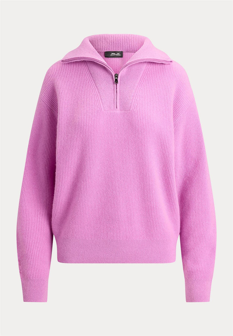 RLX Womens Washable Cashmere Sweater Half Zip Petal Purple