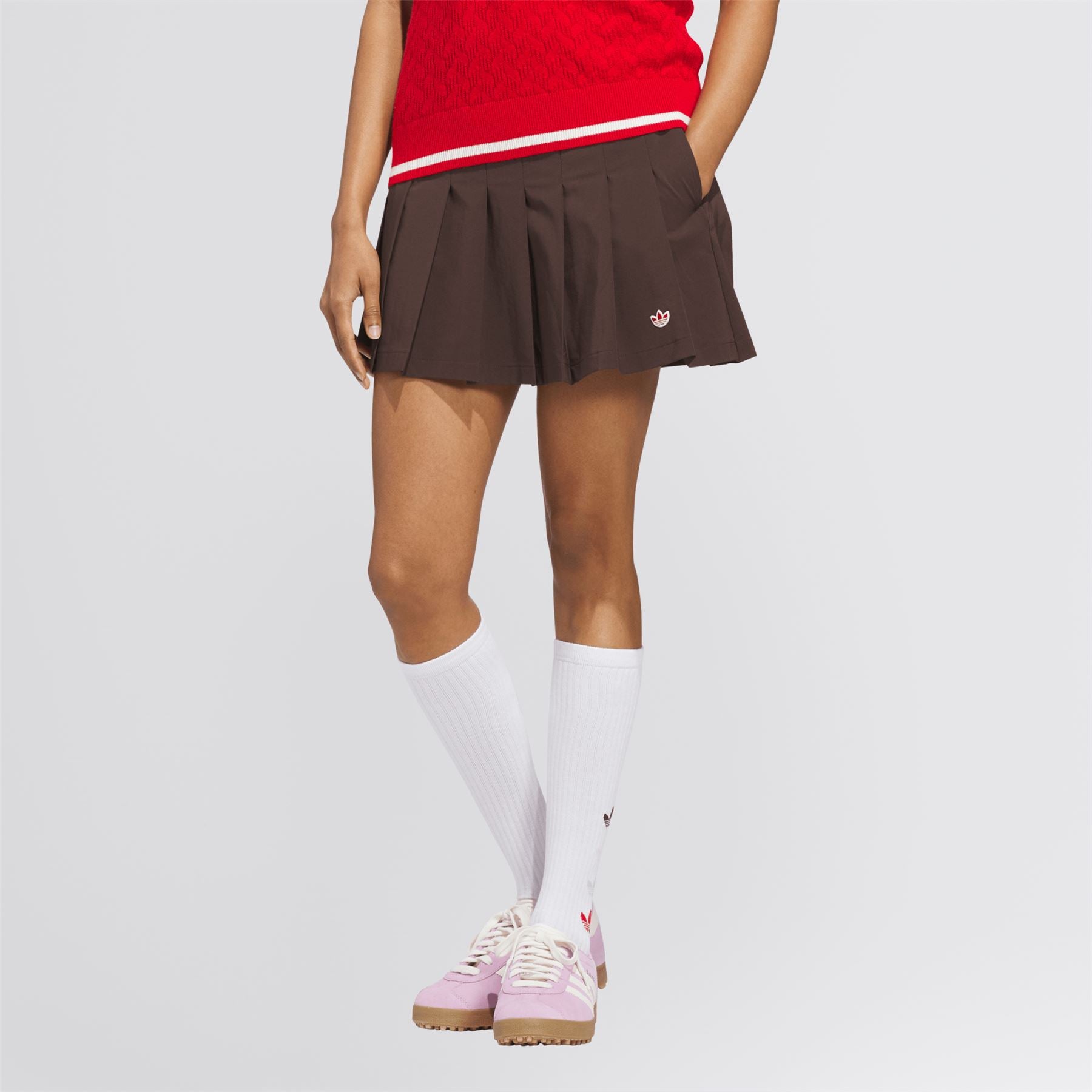 Womens Originals Pleated Skort Dark Brown