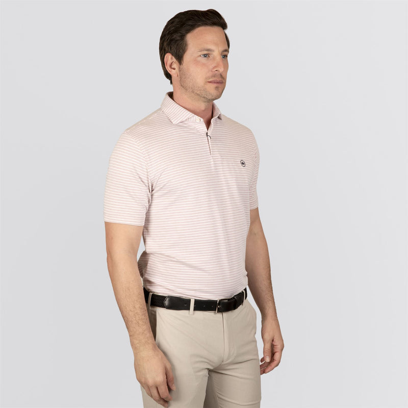Albatross Stripe Cotton-Blend Pique Polo